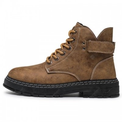 Men's Casual Tooling Boots Outdoor Round Toe Retro Shoes