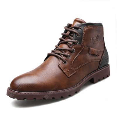 Men's Zipper Short Boots High-top Retro Desert Tooling Boots