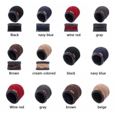 Winter scarf Beanie Hat For Men Winter Scarf Cap Knitted Hat Women Thick Wool Neck foulard Cap Mask Bonnet Hats