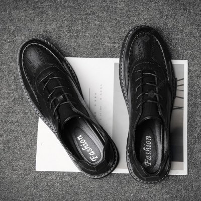 Men's Lace-up Low-top Tooling Casual Shoes Korean Business Leather Shoes